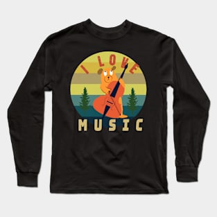 I love music bear Long Sleeve T-Shirt